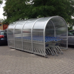 Economy trolley shelter with curved roof